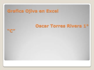Grafica Ojiva en Excel


            Oscar Torres Rivera 1°
“C”
 