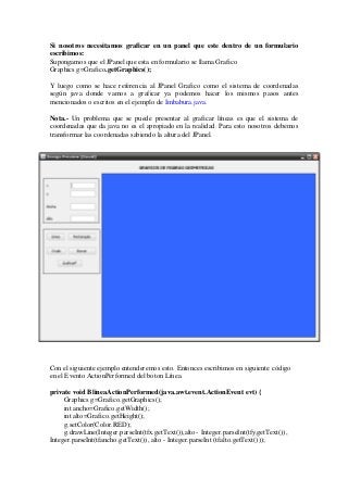 Graficar lineas en java, en un j panel | PDF