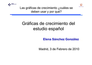 Las gráficas de crecimiento ¿cuáles se
        deben usar y por qué?



 Gráficas de crecimiento del
       estudio español

                Elena Sánchez González


             Madrid, 3 de Febrero de 2010
 