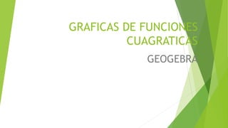 GRAFICAS DE FUNCIONES
CUAGRATICAS
GEOGEBRA
 