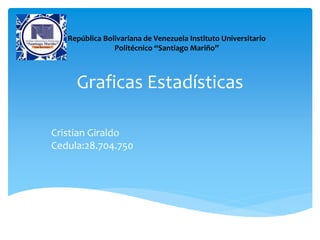 Graficas Estadísticas
Cristian Giraldo
Cedula:28.704.750
República Bolivariana de Venezuela Instituto Universitario
Politécnico “Santiago Mariño”
 