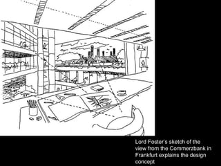 Lord Foster’s sketch of the view from the Commerzbank in Frankfurt explains the design concept 