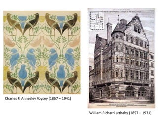 Charles F. Annesley Voysey (1857 – 1941)


                                           William Richard Lethaby (1857 – 1931)
 