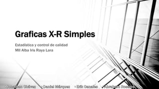 Graficas X-R Simples
Estadística y control de calidad
MII Alba Iris Raya Lara
 