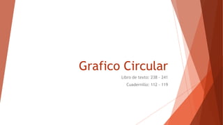Grafico Circular
Libro de texto: 238 - 241
Cuadernillo: 112 - 119
 