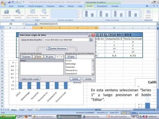 En esta ventana seleccionan “Series
1” y luego presionan el botón
“Editar”.
 