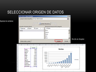 Aparece la ventana:
De clic en Aceptar.
SELECCIONAR ORIGEN DE DATOS
 