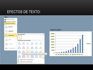 Con:
Queda el gráfico:
EFECTOS DE TEXTO:
 