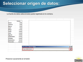 La fuente de datos seleccionada queda registrada en la ventana.
Presione nuevamente en el botón
Seleccionar origen de datos:
 