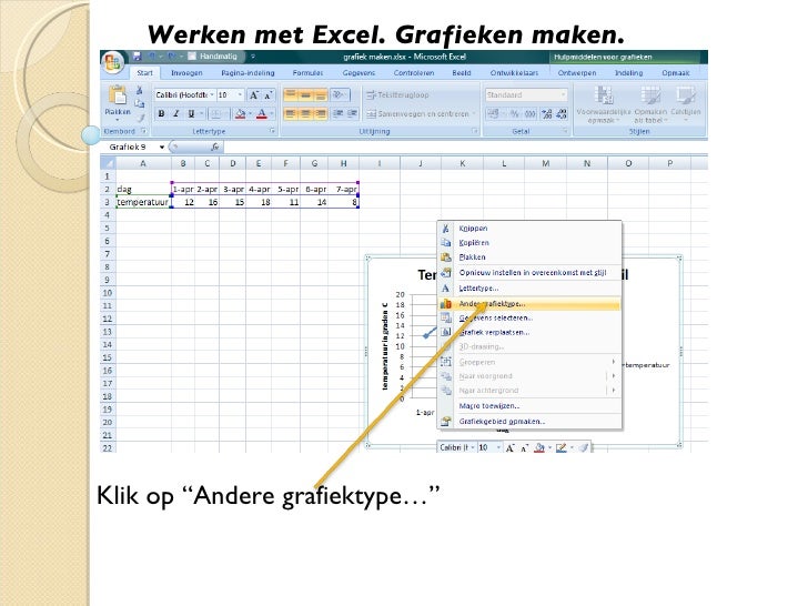 lijngrafiek maken in excel