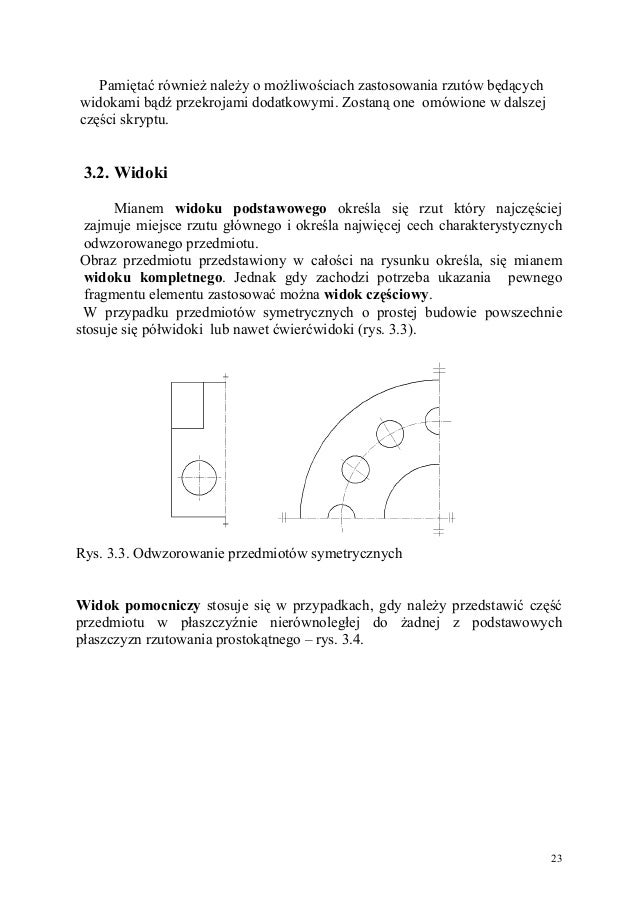 Widoki I Przekroje Przedmiotów Symetrycznych