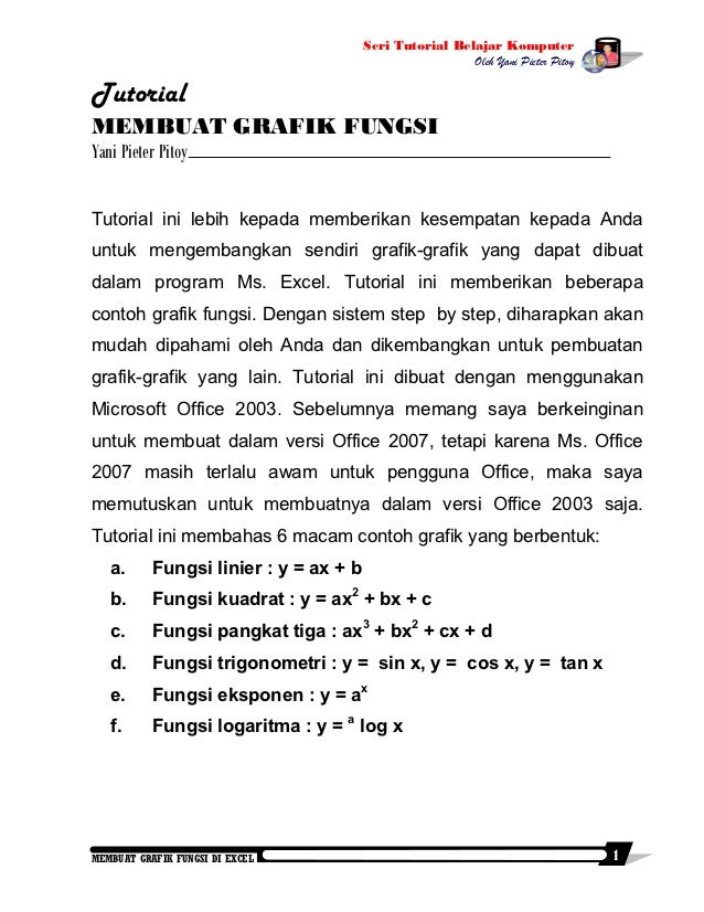 Membuat Grafik Fungsi di Excel