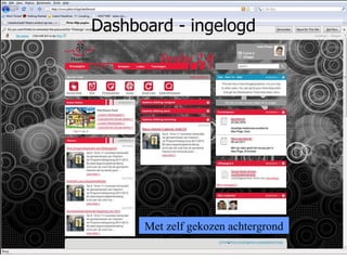 Dashboard - ingelogd Met zelf gekozen achtergrond 