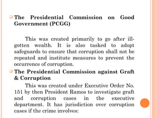 1. Appointees with rank of or higher than
Assistant Regional Director,
2. At least one million pesos;
3. An Offense that m...