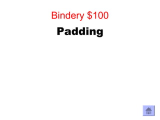Bindery $100
 Padding
 