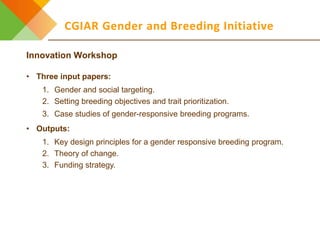 Design elements for gender-responsive breeding