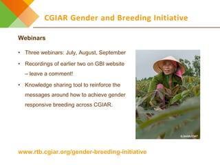 Design elements for gender-responsive breeding