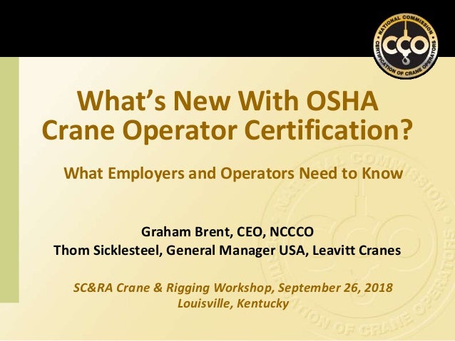 2018 crw osha crane operator certification update certified crane operator