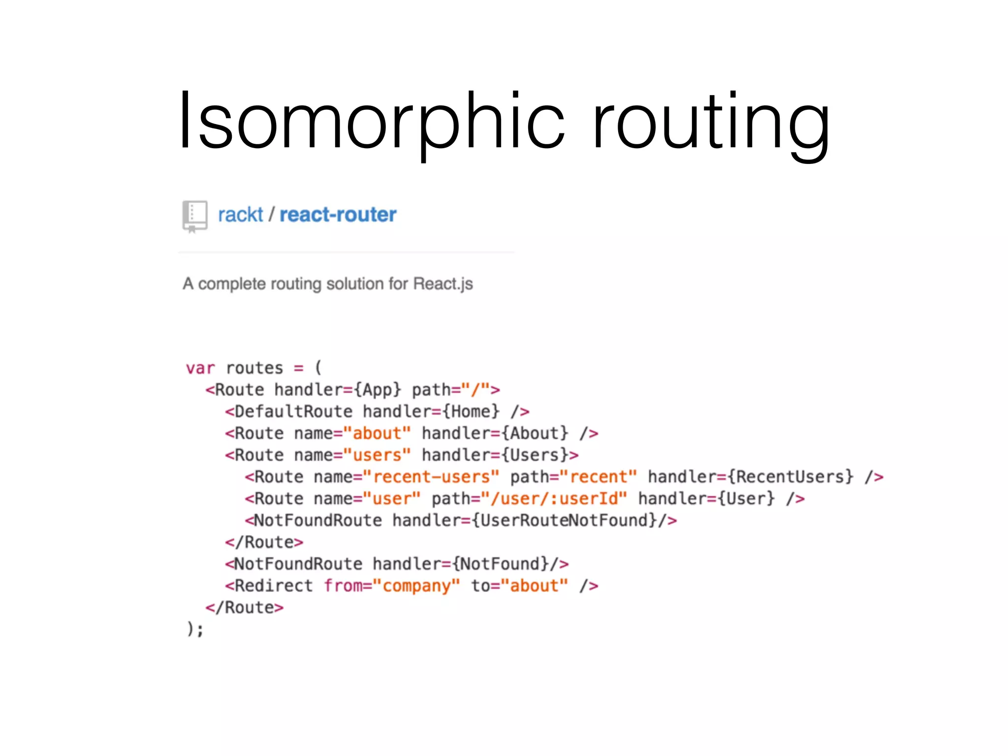 Isomorphic routing
 
