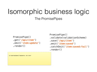 Isomorphic business logic
The PromisePipes
 