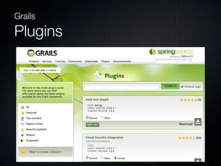 Grails

Plugins
 