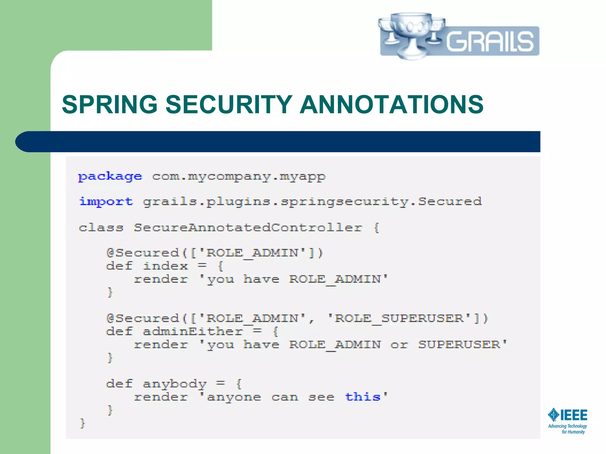 SPRING SECURITY ANNOTATIONS
 