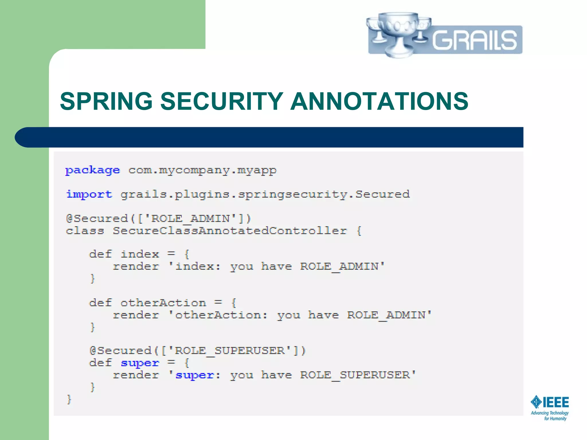 SPRING SECURITY ANNOTATIONS
 