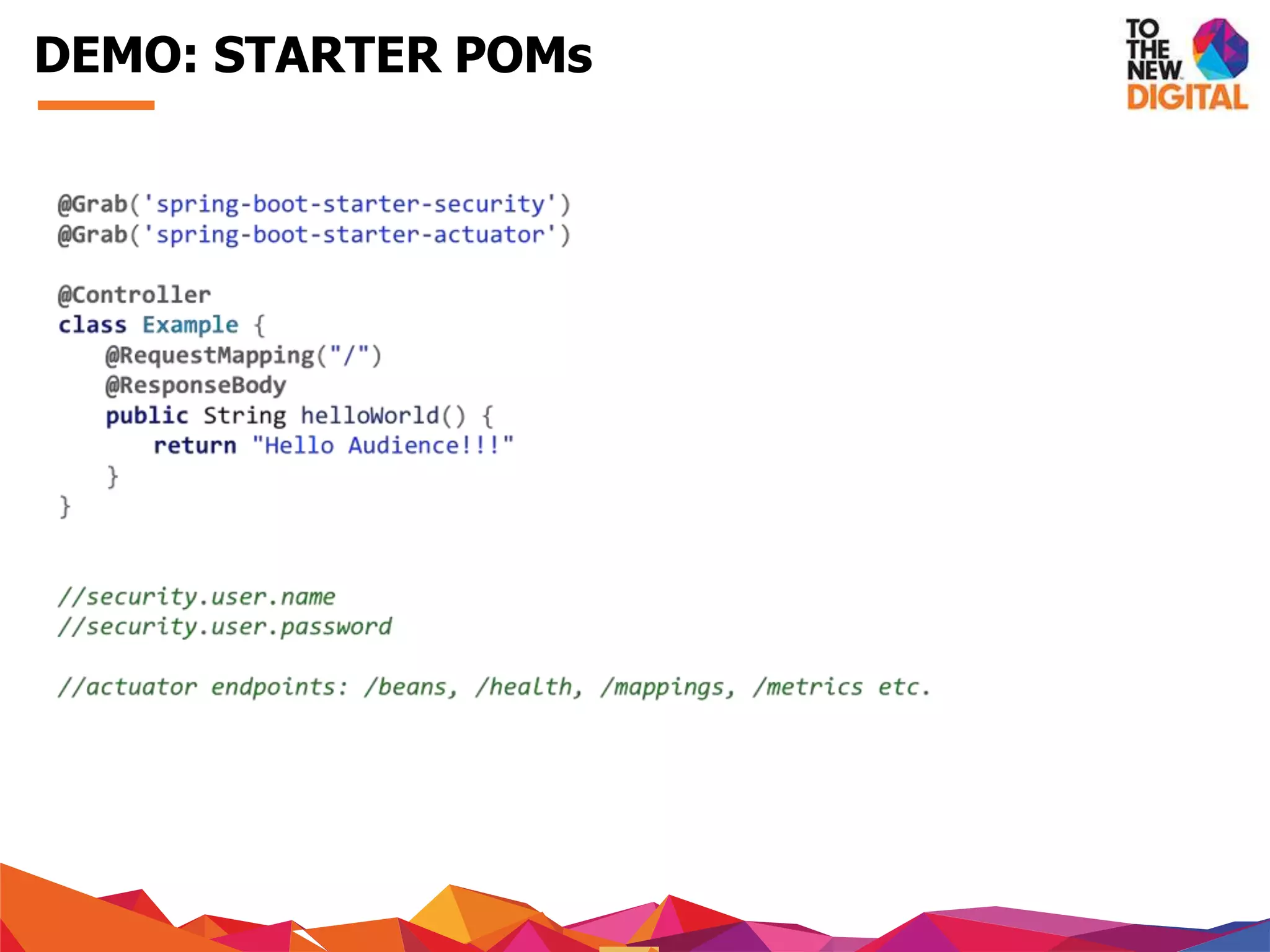 DEMO: STARTER POMs
 