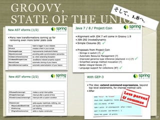 GROOVY,
                 1.8
STATE OF THE UNION




                       27
 