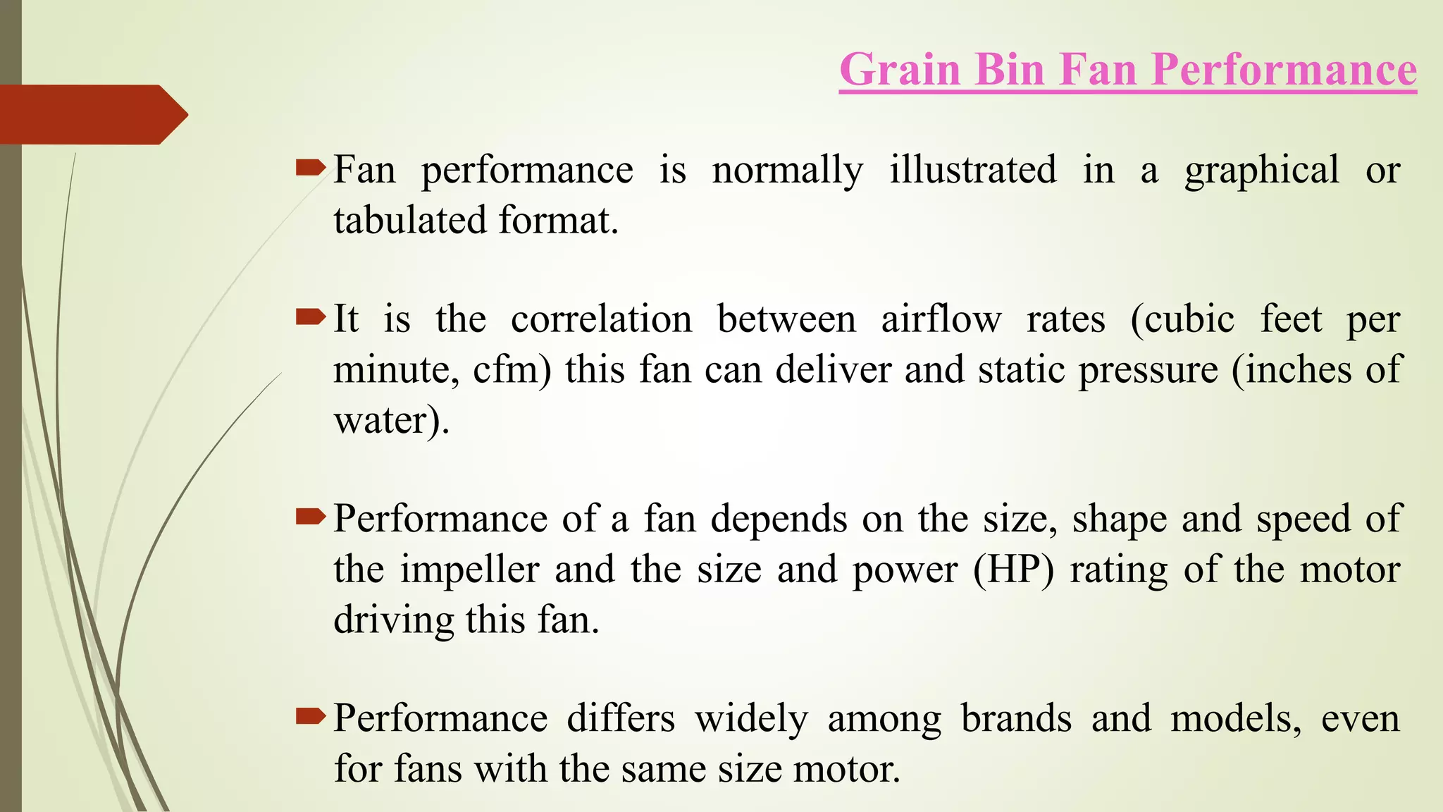 Selection, Performance and Maintenance of Grain Bin Fans