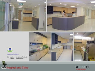 Hospital and Clinic
Asadang Building
Site location : Bangkoknoi,Thailand
Owner : Siriraj Hospital
 