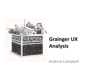 Grainger UX
Analysis

Andrew Campbell
 