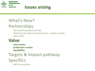 Grain Legumes - Presentation for Discussion with Donors and Partners - June 2013
