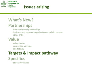 Grain Legumes - Presentation for Discussion with Donors and Partners - June 2013