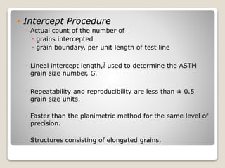Grain size measurement according to astm standards | PPTX