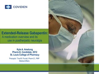 gabapentin neuralgia medication