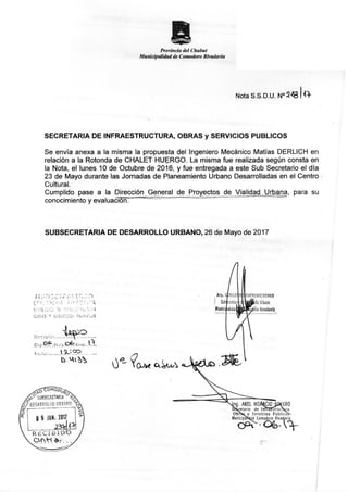 Gral mosconi - Respuesta por propuesta de rotonda y semaforos en Chalet Huergo