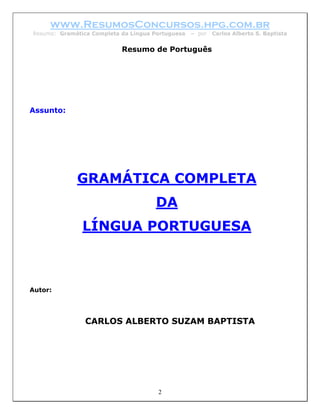 Trabalho Escolar de Xadrez, Resumos Português (Gramática - Literatura)