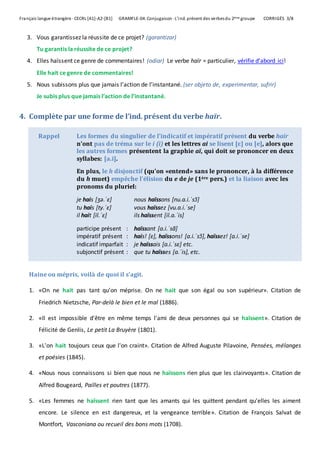 L Indicatif Present Des Verbes Du 2eme Groupe Verbes Reguliers En I