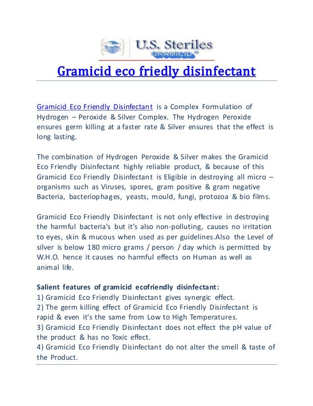 Gramicid Eco Friedly Disinfectant Gramicid Eco Friedly Disinfectant