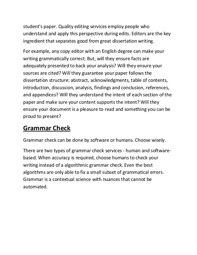 Dissertation editing services