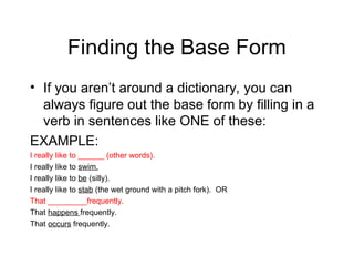 Grammar - Presentaion about everything about the verb | PPT