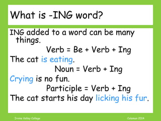 Coleman’s Classroom www.clmn.net
Correcting Missing Subject Fragments
1. Combine the Fragment to
an Independent Clause
Then changed his mind and
walked anyway.
Bob didn’t want to walk all
the way to town, but then…
 