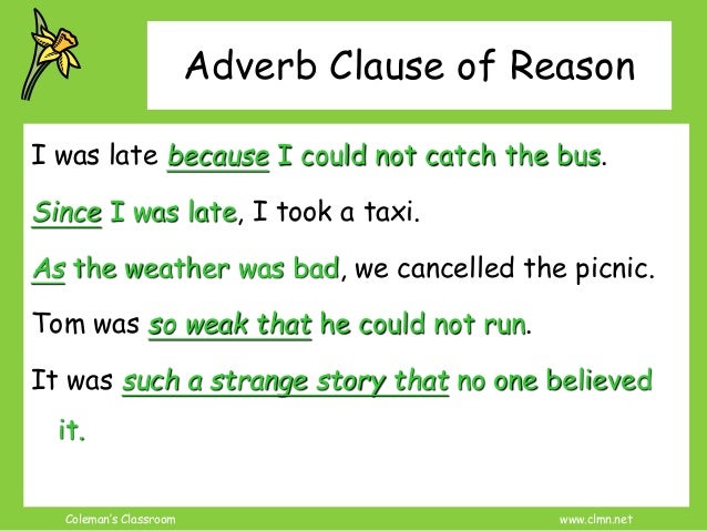 Adverb Clause Review And Practice