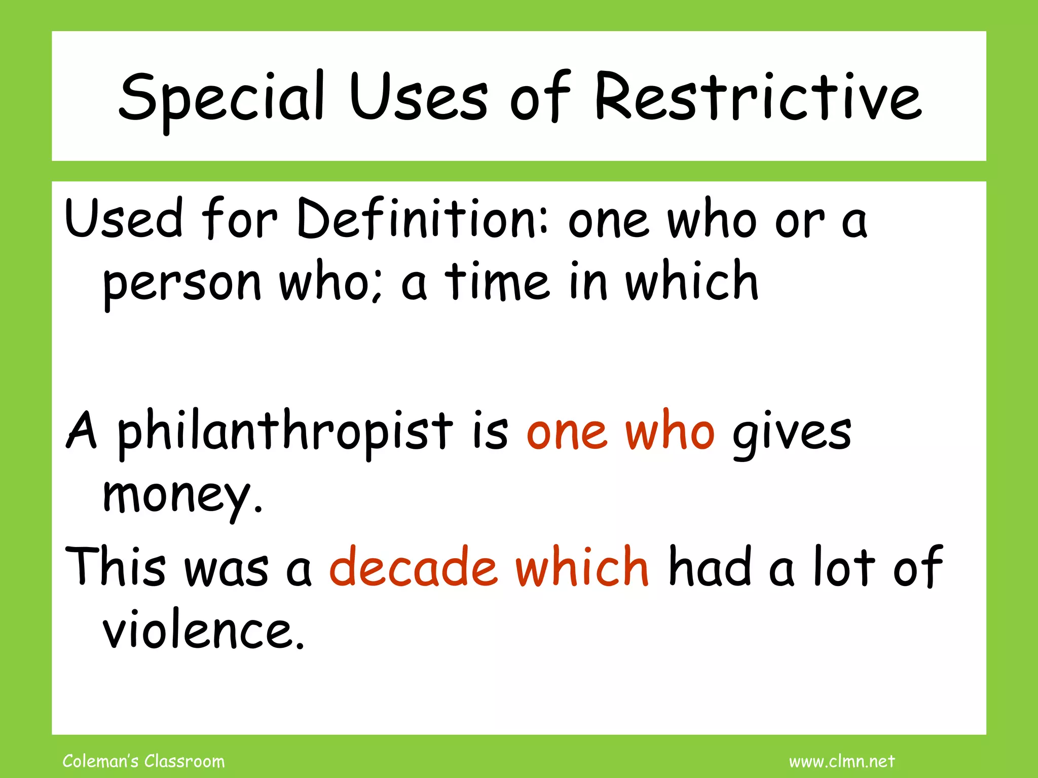 Grammar Genius: Find The 4 Restrictive Clauses Now! - dbmxwu1