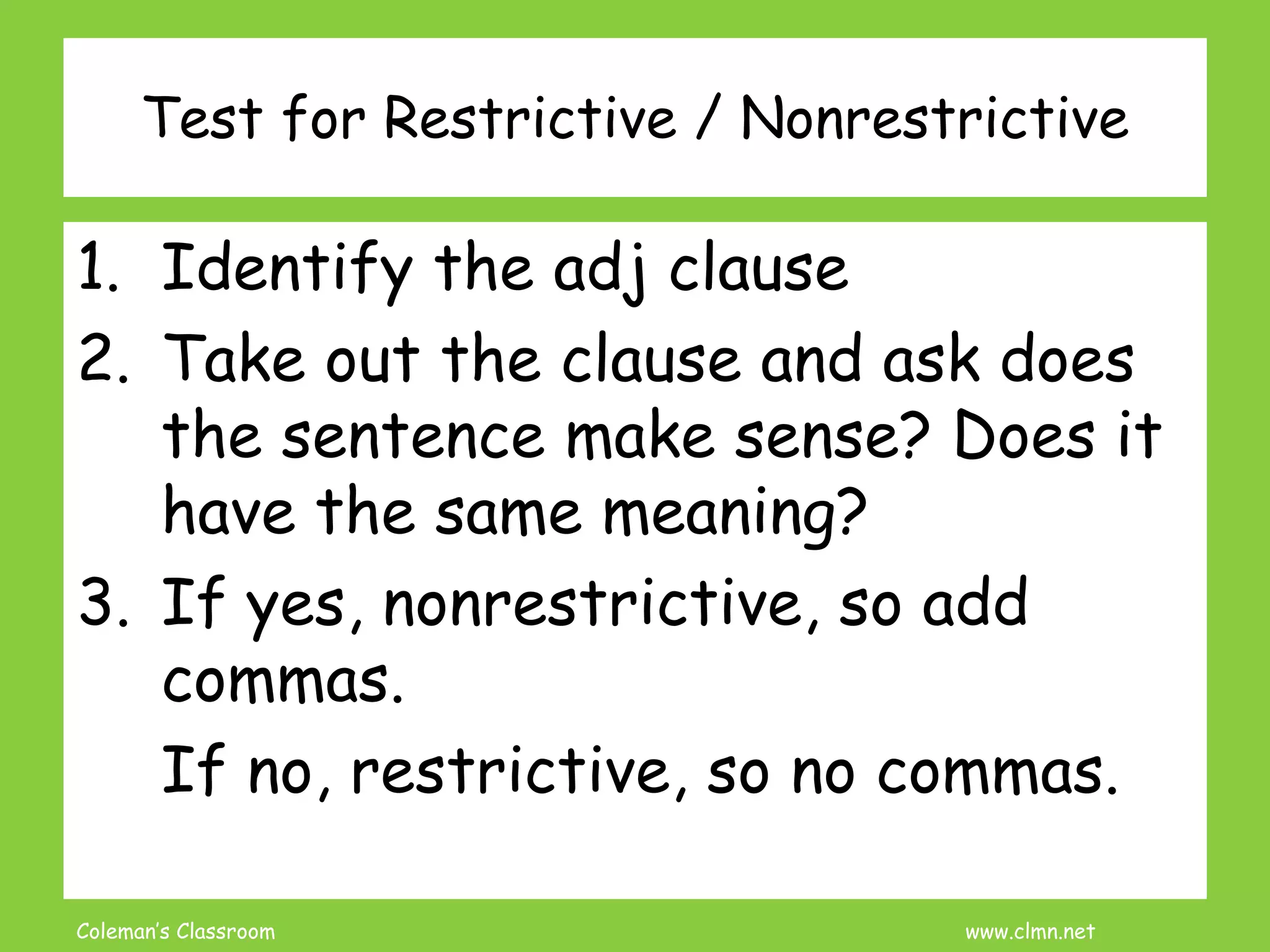 Grammar Genius: Find The 4 Restrictive Clauses Now! - 5ic8bpk