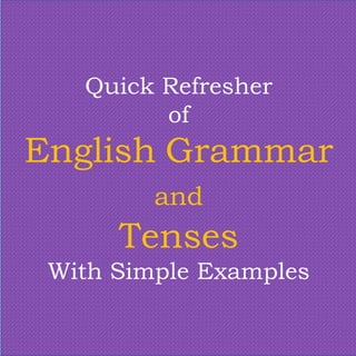 Quick Refresher
of
English Grammar
and
Tenses
With Simple Examples
 