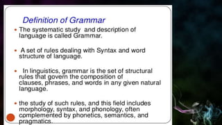 Grammar In Linguistics Pptx Grammar In Linguistics Pptx