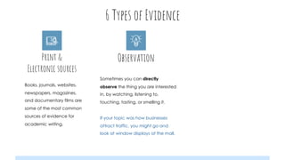 Writing - Claims & Evidences (Argumentative Paper Part 1) | PDF