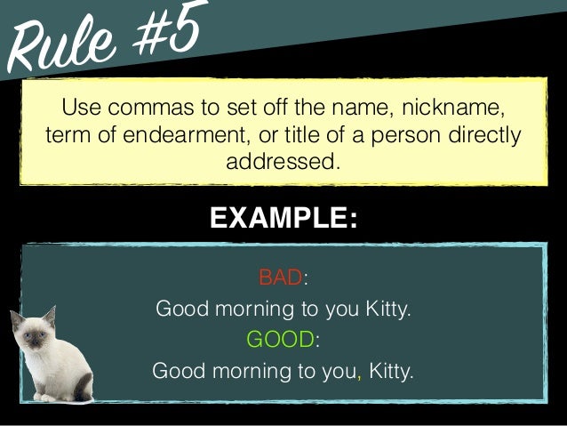 when do you put a comma